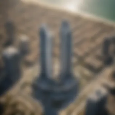 Aerial Perspective of Addax Tower Aerial view of Addax Tower showcasing its modern architectural design