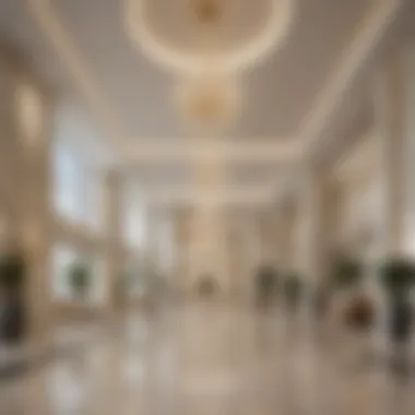 Luxurious Interior Lobby of Addax Tower Interior lobby of Addax Tower highlighting luxurious finishes and design