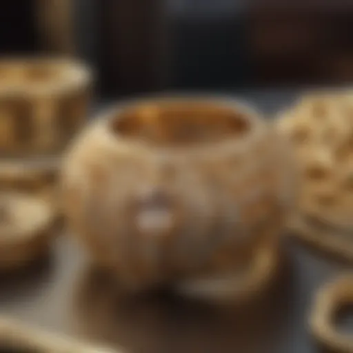 Elegant gold jewelry displayed in a Dubai shop