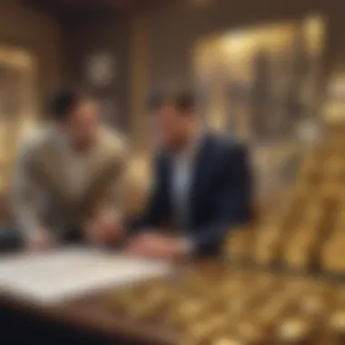 Investors Reviewing Gold Market Insights Investors analyzing gold market reports