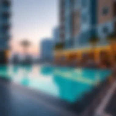 Amenities at Ayedh Tower Amenities available at Ayedh Tower including pool and gym facilities