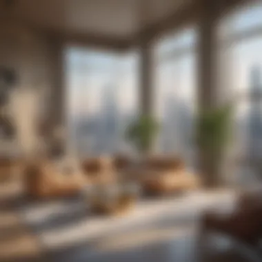 High-End Living in Dubai Stylish lifestyle scene in a Dubai high-rise apartment
