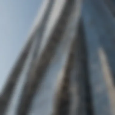 Innovative Façade of Burj Khalifa A close-up of the Burj Khalifa's unique façade, demonstrating its innovative materials.