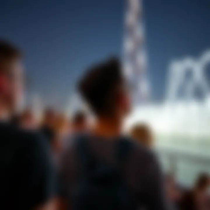 Visitors enjoying the Burj Khalifa Water Show