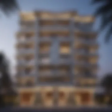 Architectural Marvel of Damac Maison Luxurious facade of a Damac Maison property showcasing modern architecture