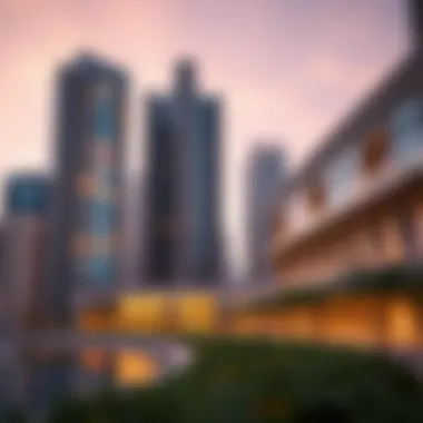 Architectural Marvel of Damac Towers Stunning view of Damac Towers by Paramount Tower B showcasing modern architecture
