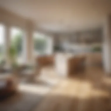 Sustainable Living Spaces Interior view of an eco home with energy-efficient appliances