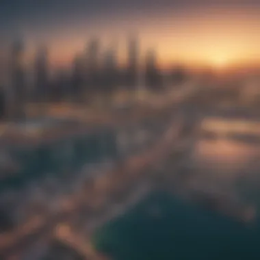 Stunning Skyline of Abu Dhabi Waterfront Panoramic view of Abu Dhabi waterfront with skyline