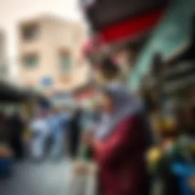 Vibrant community life in Al Jaddaf with local markets.