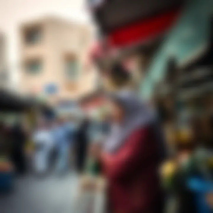 Vibrant community life in Al Jaddaf with local markets.