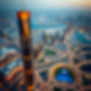 Strategic Location of Aykon Tower in Dubai Aerial view of the surrounding area highlighting Aykon Tower's strategic location