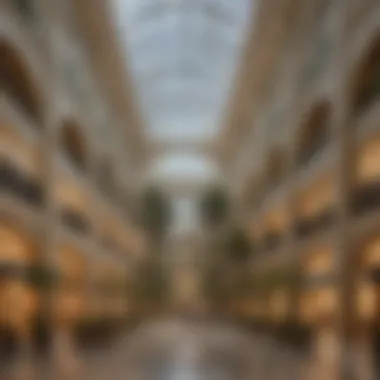 The Magnificent Atrium of Dubai Mall Interior view showcasing the vast atrium of Dubai Mall