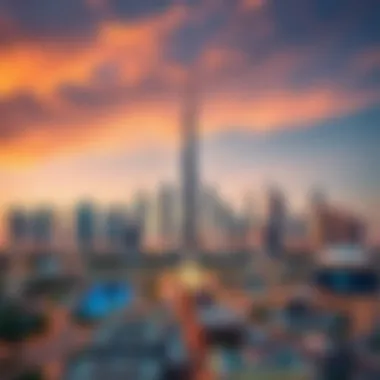 Dubai's Iconic Skyline with Emaar Properties Stunning skyline of Dubai featuring iconic Emaar properties