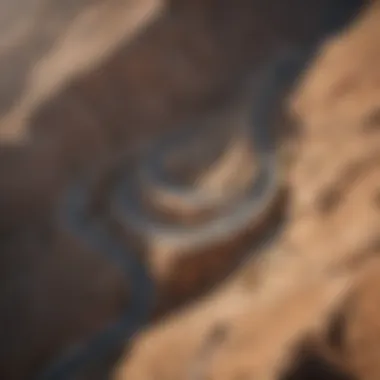 Aerial shot showcasing the winding roads of Jabal Al Jais