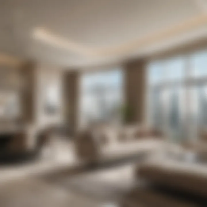 Luxurious apartment interiors in Jumeirah Lake Towers.