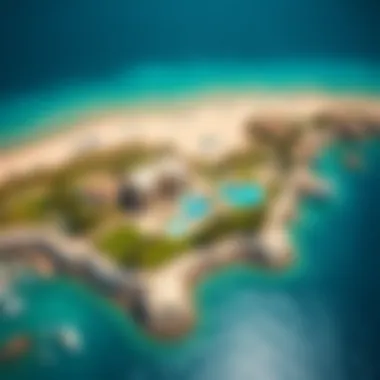 Aerial View of Lanai Island Aerial view of Lanai Island showcasing luxurious villas