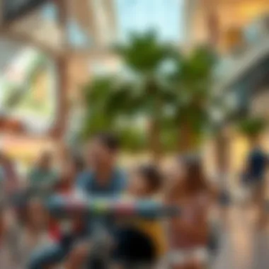 Families Enjoying Leisure Activities Families enjoying leisure activities in a mall setting