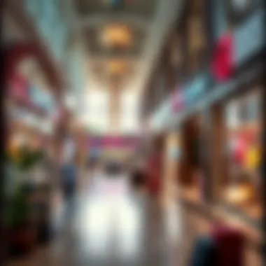 Interior View of Diverse Retail Shops Interior view showcasing diverse retail shops and vibrant ambiance