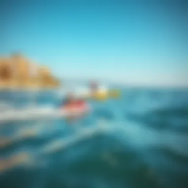 Visitors engaging in water sports at Marena Beach