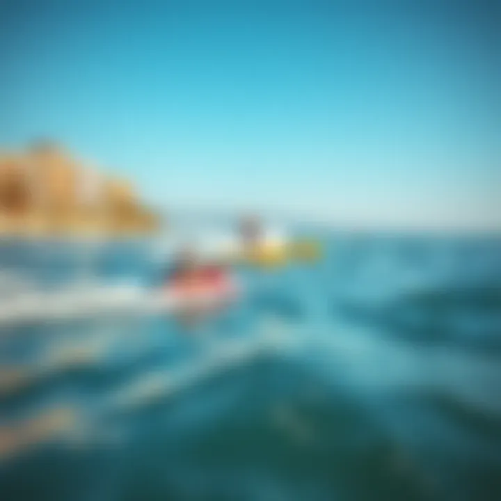 Visitors engaging in water sports at Marena Beach