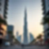 Stunning view of Mercedes Tower from a distance showcasing its architectural grandeur