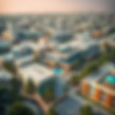 Dynamic Architectural Landscape of Al Nahda Schools Aerial view of Al Nahda schools showcasing their diverse architecture