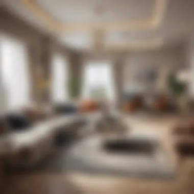 Stylish Communal Living Interiors Illustration of communal living arrangement with stylish interiors