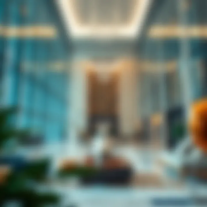 Luxurious lobby area of Silver Tower highlighting its design