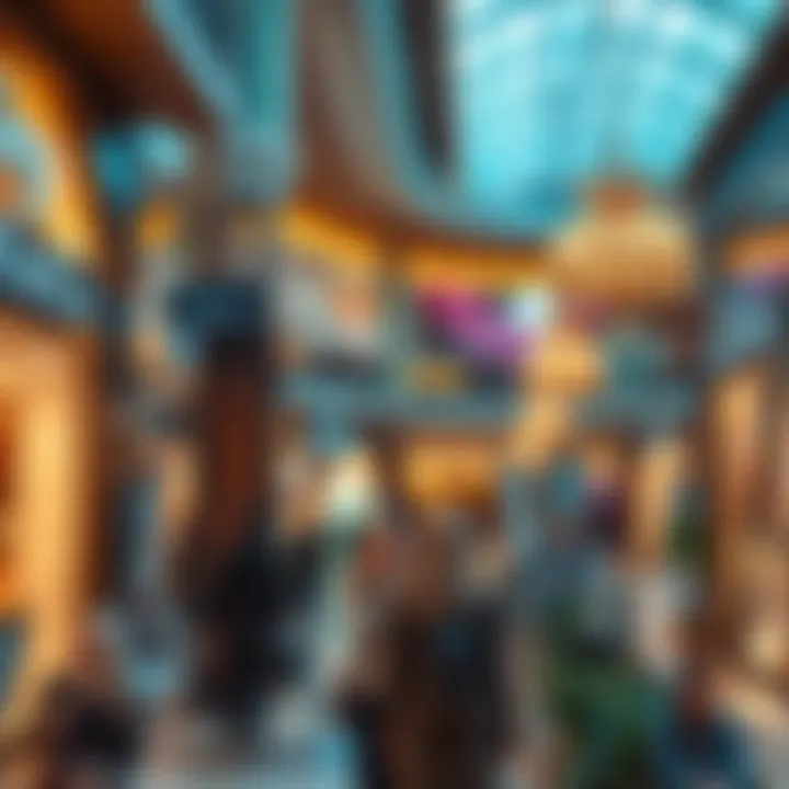 Vibrant atmosphere of a boutique mall shopping experience