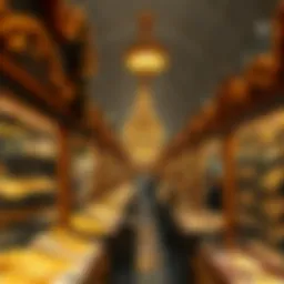 A stunning view of the Golden Market showcasing intricate jewelry designs