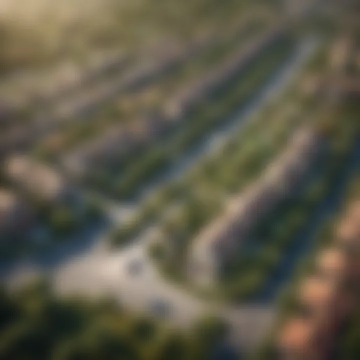 Aerial view of Lulu Village showcasing lush greenery and modern infrastructure