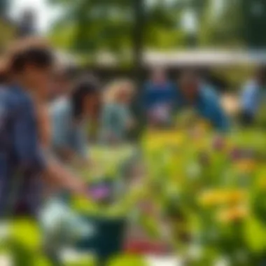 Community members engaging in gardening activities at the Miracke Garden