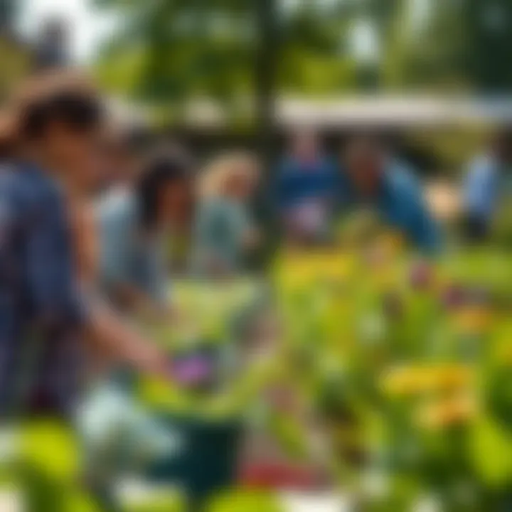 Community members engaging in gardening activities at the Miracke Garden