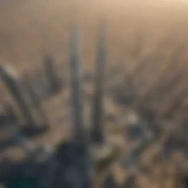 Aerial View of Dubai's Tallest Tower Aerial view of the tallest tower in Dubai showcasing its architectural brilliance