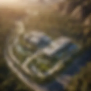 Aerial View of The Valley Nara Emaar Stunning aerial view of The Valley Nara Emaar showcasing its lush landscaping and modern architecture.