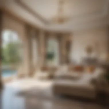 Luxurious Villa Interior in The Valley Nara Emaar Luxurious interior design of a sample villa in The Valley Nara Emaar, highlighting contemporary elegance.