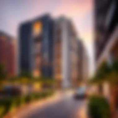 Contemporary Architecture in Town Square Dubai Contemporary architectural features of residential buildings in Town Square Dubai