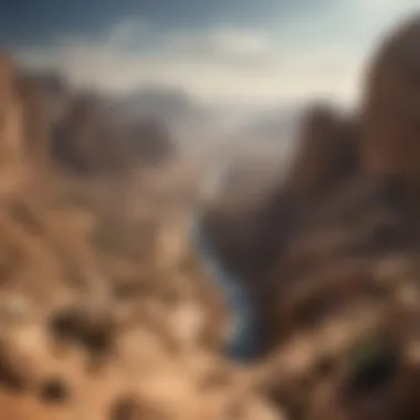 Geographical Wonders of Wadi Al-Shawka Breathtaking view of Wadi Al-Shawka's unique geographical features