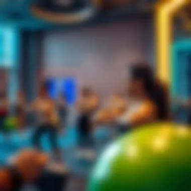 Group fitness class featuring diverse participants