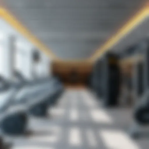 Modern gym interior with advanced workout equipment