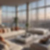 Luxurious penthouse living room with panoramic views