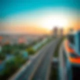 Panoramic view of the Green Metro Line in Dubai showcasing urban connectivity