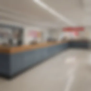 Interior layout of the post office highlighting service counters and customer areas