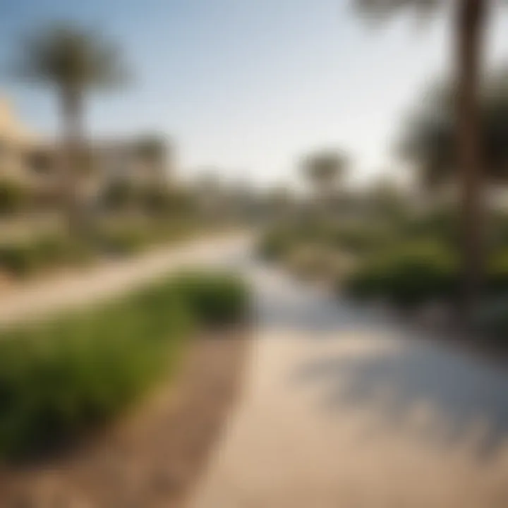 Sustainable landscaping features of Nakheel Park.