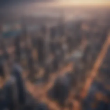 Dubai's Dynamic Skyline Aerial view of Dubai's skyline showcasing diverse properties available for subleasing