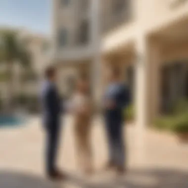 Real Estate Consultation in Dubai Real estate agent discussing with clients