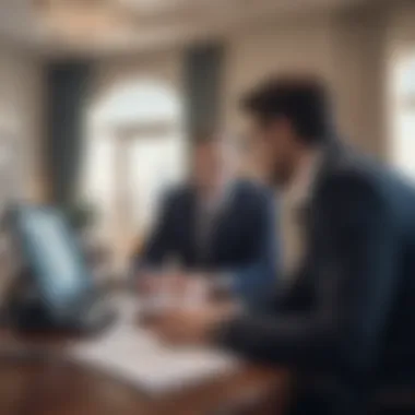 Consulting a Financial Advisor An illustration of a person discussing banking options with a financial advisor