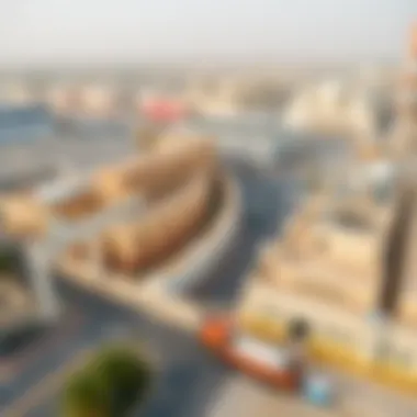 Aerial Perspective of Al Quoz Aerial view of Al Quoz highlighting its industrial infrastructure