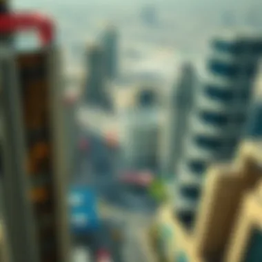 Aerial View of Dubai Property Market Aerial view of a bustling Dubai property market