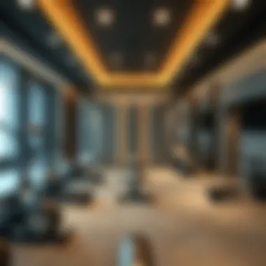 Interior view of a luxury private gym in Dubai